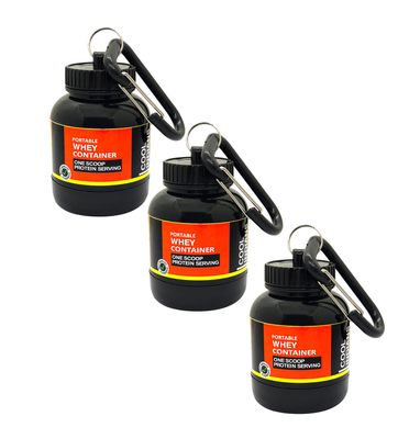 COOL INDIANS Portable Protein Whey Bottle or Supplement Powder Carrying Funnel & Container with Key-Chain Pack of 3 (YELLOW)