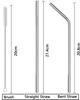 Naivete Stainless Steel Drinking Straws, Medium, Silver Colour, (2 Straight+2 Bent+1 Brush) view 4