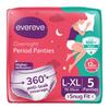 Evereve Period Panty For Girls & Women, (L-XL), 5 Pcs, 360 Degree Coverage, 0% Leaks, High Absorbency For Heavy Flow, Maternity Delivery Pads, Postpartum & Overnight Protection, Disposable Panty view 1