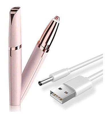 Pm Enterprises Revin Enterprise Flawless Finishing Touch Painless Usb Rechargeable Eyebrow Trimmer Electric Eyebrows Threading Machine For Women (White).