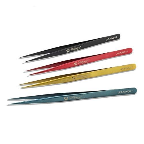 Ubersweet Precision Tweezers High Henacity PCB Tweezer For Phone Motherboard Fly line fingerprint Repair Tools : Blue