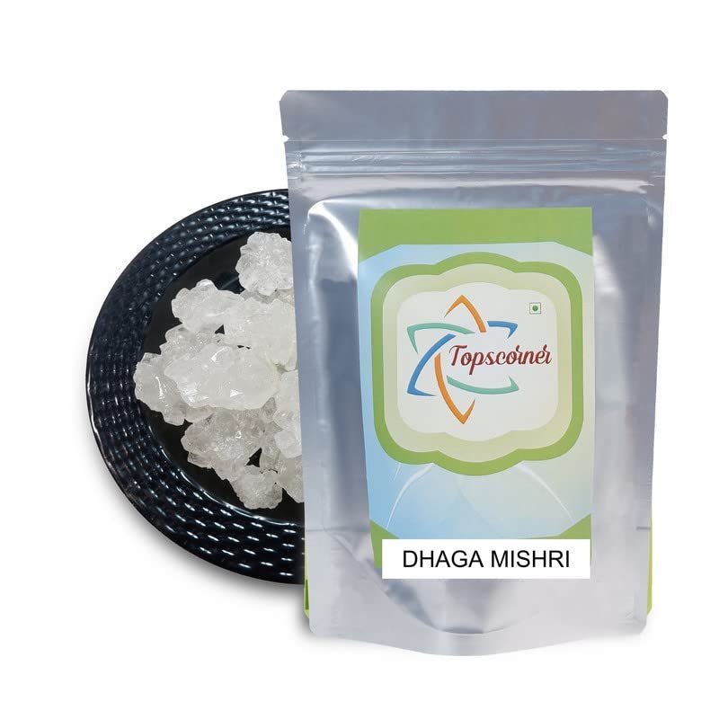 Topscorner Dhaga Mishri - Dala Misri - Dala Mishri - Rock Sugar (Pure Thread Crystal) - Thread Mishri - Dhaga Misri - Kuja Mishri, 250 Grams
