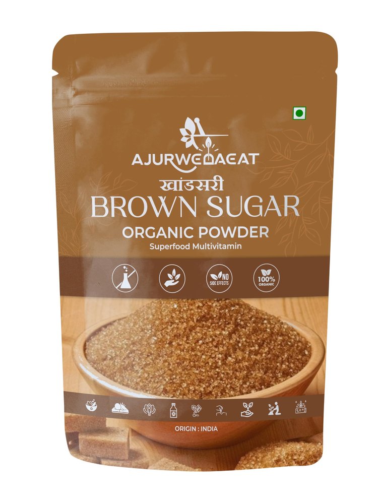 Ajurwedaeat Organic Brown Sugar Powder, Superfood Multivitamin, Organic, No Preservatives, Origin: India (460 Gram)