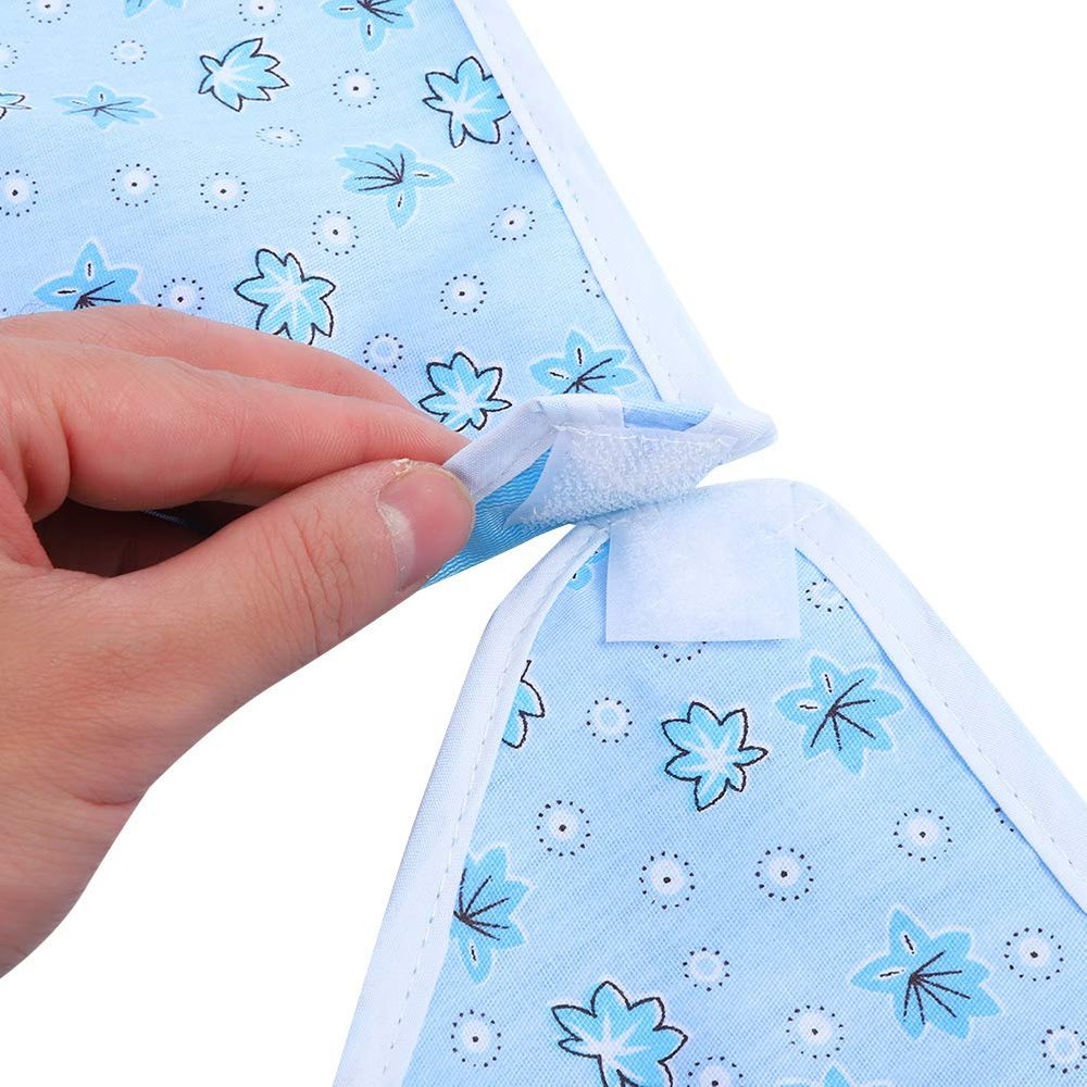 4 Types Adult Bib, High Temperature Resistance Waterproof Bib, for Adult The Elderly(Flower Blue)