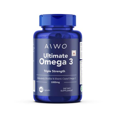 Aiwo Ultimate Omega 3 for Men and Women - Triple Strength | 460mg EPA & 380mg DHA | Omega 3 Fish Oil Capsules | 1000mg