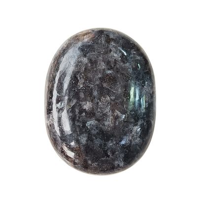 9Dzine Larvikite Crystal Oval Palm Stone,Polished Larvikite Soap for Relaxation,Gemstone,Palmstone for Meditation and Crystal Healing Cabochons,Pack of 1