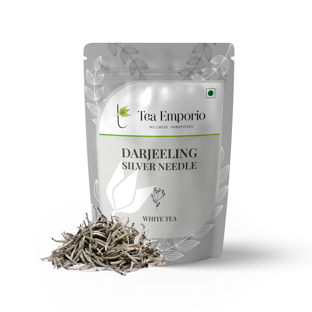 SURAJMUKHI TEA GOLD STANDARD Darjeeling Silver Needles White Tea -|Improves Digestion & Heartburn|Skin Glow Tea With 100% Natural Pure Leaves - Loose Leaves, 100 Gram
