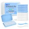 Braces Wax, 10 Pack 50 Wax Strips 350+ Dots, Precut Dental Wax for Braces & Aligners, Food Grade Brace Wax with Separate Cases and Storage Box- Easy to Use and Stick Better (Unscented & Mint) view 1