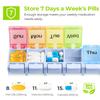 AUVON Weekly Pill Organizer Arthritis Friendly, BPA Free Travel 7 Day Pill Box Case with Spring Open Design and Large Compartment to Hold Vitamins, Cod Liver Oil, Supplements and Medication (Lavender) view 3