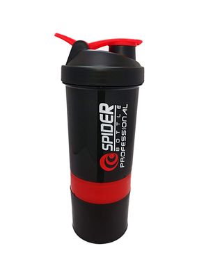 COOL INDIANS Shaker Bottle for Gym|BPA-Free and 100% Leak-Proof Protein Shaker Bottle with 2 Extra Storage Compartment (500ML Shaker) (RED)