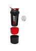 COOL INDIANS Shaker Bottle for Gym|BPA-Free and 100% Leak-Proof Protein Shaker Bottle with 2 Extra Storage Compartment (500ML Shaker) (RED) view 2