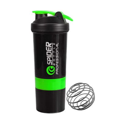 COOL INDIANS SHAKER BOTTLE FOR GYM|BPA-FREE AND 100% LEAK-PROOF PROTEIN SHAKER BOTTLE WITH 2 EXTRA STORAGE COMPARTMENT (500ML SHAKER) (GREEN)