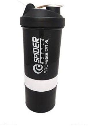 COOL INDIANS Shaker Bottle for Gym|BPA-Free and 100% Leak-Proof Protein Shaker Bottle with 2 Extra Storage Compartment (500ML Shaker) (White)