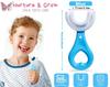Diniva Kids U-Shaped Manual Toothbrush, Food Grade Soft Silicone Brush Head, Oral Teeth Cleaning Full Mouth Toothbrush Design For 2-6 Year Toddlers And Children (Blue) view 2