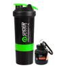 COOL INDIANS COMBO PACK OF SHAKER WITH WHEY PORTABLE PROTEIN OR SUPPLEMENT POWDER CARRYING CONTAINER|BPA-FREE AND 100% LEAK-PROOF SHAKER BOTTLE (SHAKER BOTTLE + WHEY PROTEIN CONTAINER) (GREEN) view 1