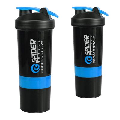 COOL INDIANS SHAKER BOTTLE FOR GYM|BPA-FREE AND 100% LEAK-PROOF PROTEIN SHAKER BOTTLE WITH 2 EXTRA STORAGE COMPARTMENT (PACK OF 500ML SHAKER) (BLUE)