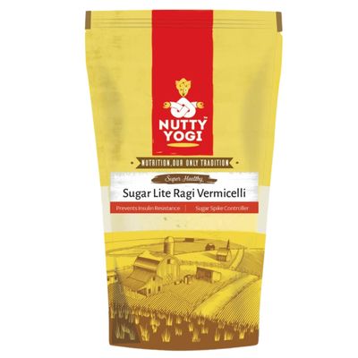 Nutty Yogi Sugar Lite Ragi Vermicelli | Homemade & Natural | Gluten Free Healthy Breakfast | Rich in Protein High in Fibre & Calcium | Preservative Free - 200gm (Pack of 2)