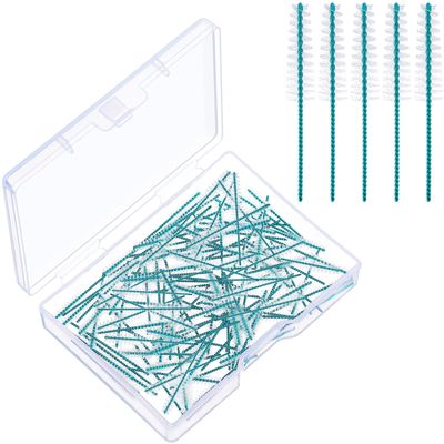 Cowwell Interdental Brush Teeth Soft Dental Picks Tooth Floss Interdental Brush Betweens Interdental Brush Refills White Tapered Refills for Tooth Cleaning (60 Pieces)