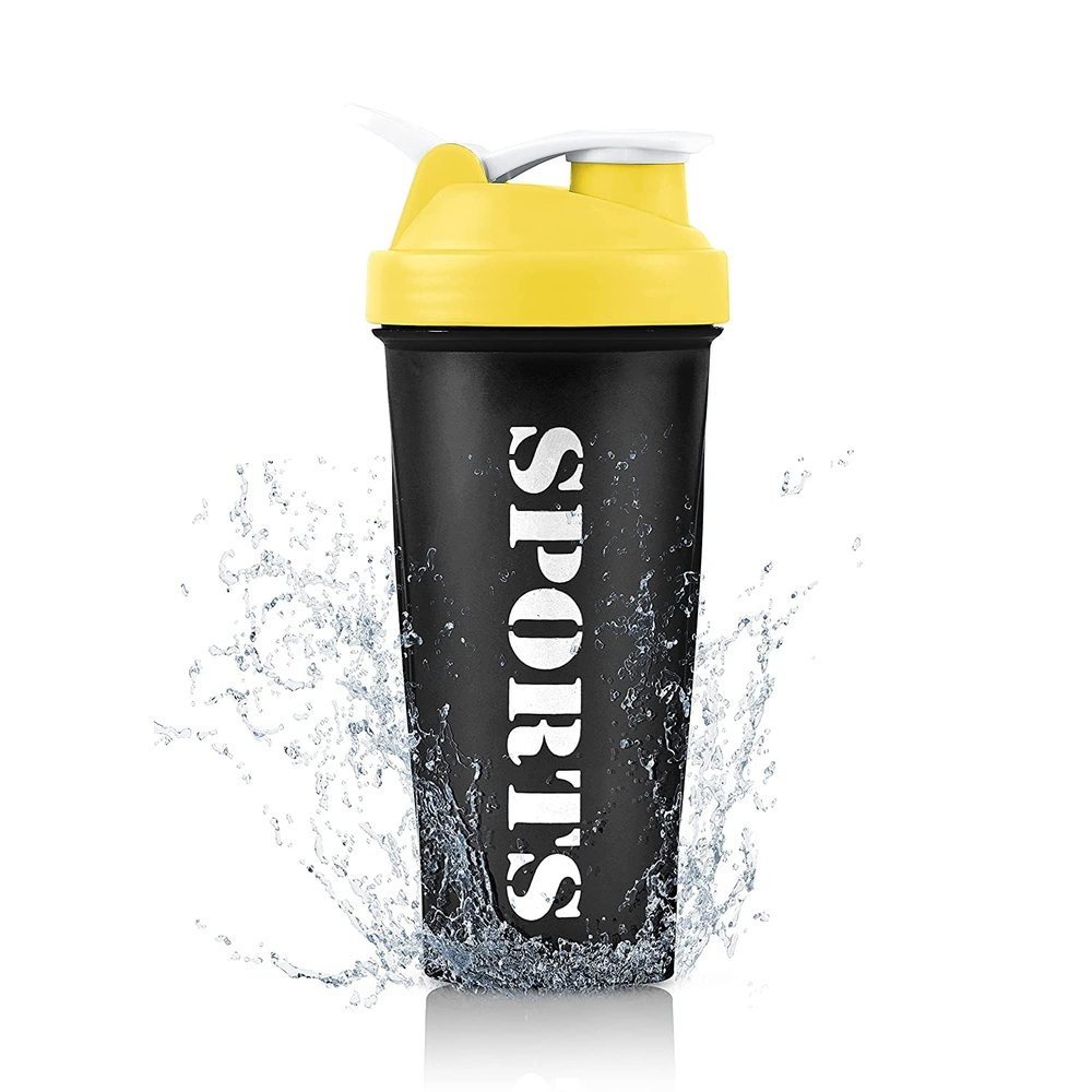 COOL INDIANS Shaker Bottle for Gym|BPA-Free and 100% Leak-Proof Protein Shaker Bottle (Yellow)