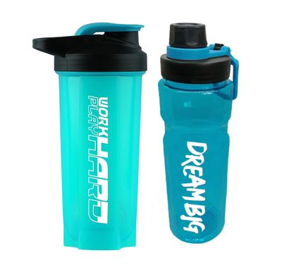 COOL INDIANS Gym Shaker Bottle 700 ML, Shaker Bottle for Protein Shake 100% Leakproof and BPA Free Protein Shaker|Sipper Bottle (Pack of 2 Shaker Bottle and Sipper Bottle) (SEA-Green)