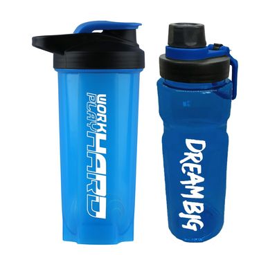 COOL INDIANS Gym Shaker Bottle 700 ML, Shaker Bottle for Protein Shake 100% Leakproof and BPA Free Protein Shaker|Sipper Bottle (Pack of 2 Shaker Bottle and Sipper Bottle) (Blue)