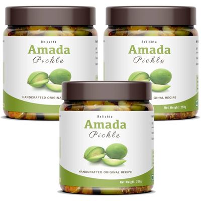 Amada Pickle 250g (Pack of 3) by RELISHTA - Handcrafted Original Recipe & Traditional Taste
