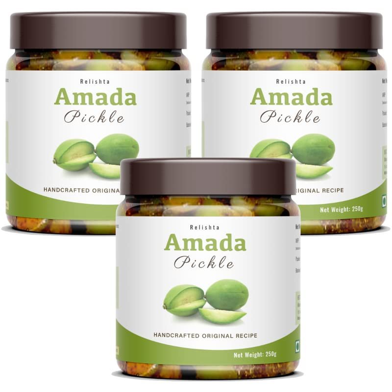 Amada Pickle 250g (Pack of 3) by RELISHTA - Handcrafted Original Recipe & Traditional Taste