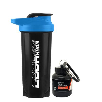 COOL INDIANS SPORTS GYM SHAKER BOTTLE FOR PROTEIN SHAKE 100% LEAKPROOF AND BPA FREE PROTEIN SHAKER|SIPPER BOTTLE (PACK OF 2 SHAKER BOTTLE AND WHEY LOADER CONTAINER BOTTLE) (BLUE)