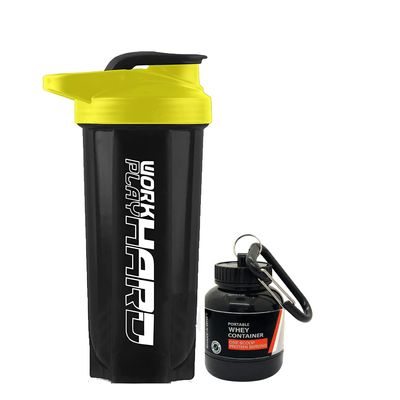 COOL INDIANS SPORTS GYM SHAKER BOTTLE FOR PROTEIN SHAKE 100% LEAKPROOF AND BPA FREE PROTEIN SHAKER|SIPPER BOTTLE (PACK OF 2 SHAKER BOTTLE AND WHEY LOADER CONTAINER BOTTLE) (YELLOW)
