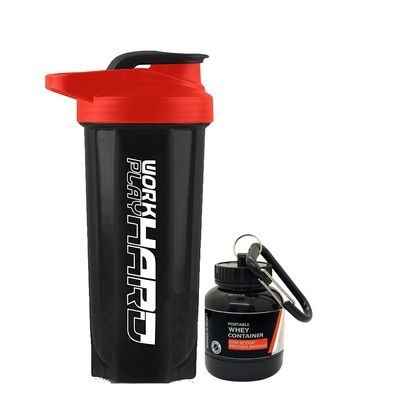 COOL INDIANS SPORTS GYM SHAKER BOTTLE FOR PROTEIN SHAKE 100% LEAKPROOF AND BPA FREE PROTEIN SHAKER|SIPPER BOTTLE (PACK OF 2 SHAKER BOTTLE AND WHEY LOADER CONTAINER BOTTLE) (RED)