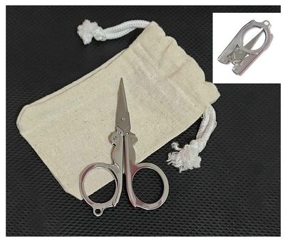 DeLegarde Small Folding Scissor Travel Accessory for Men Hair Trimming All Purpose Scissors