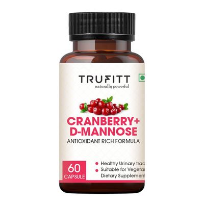 Trufitt Nutrition Trufitt Cranberry + D-Mannose Antioxidant For Kidney Health & Urinary Tract Health Support - 60 Capsules