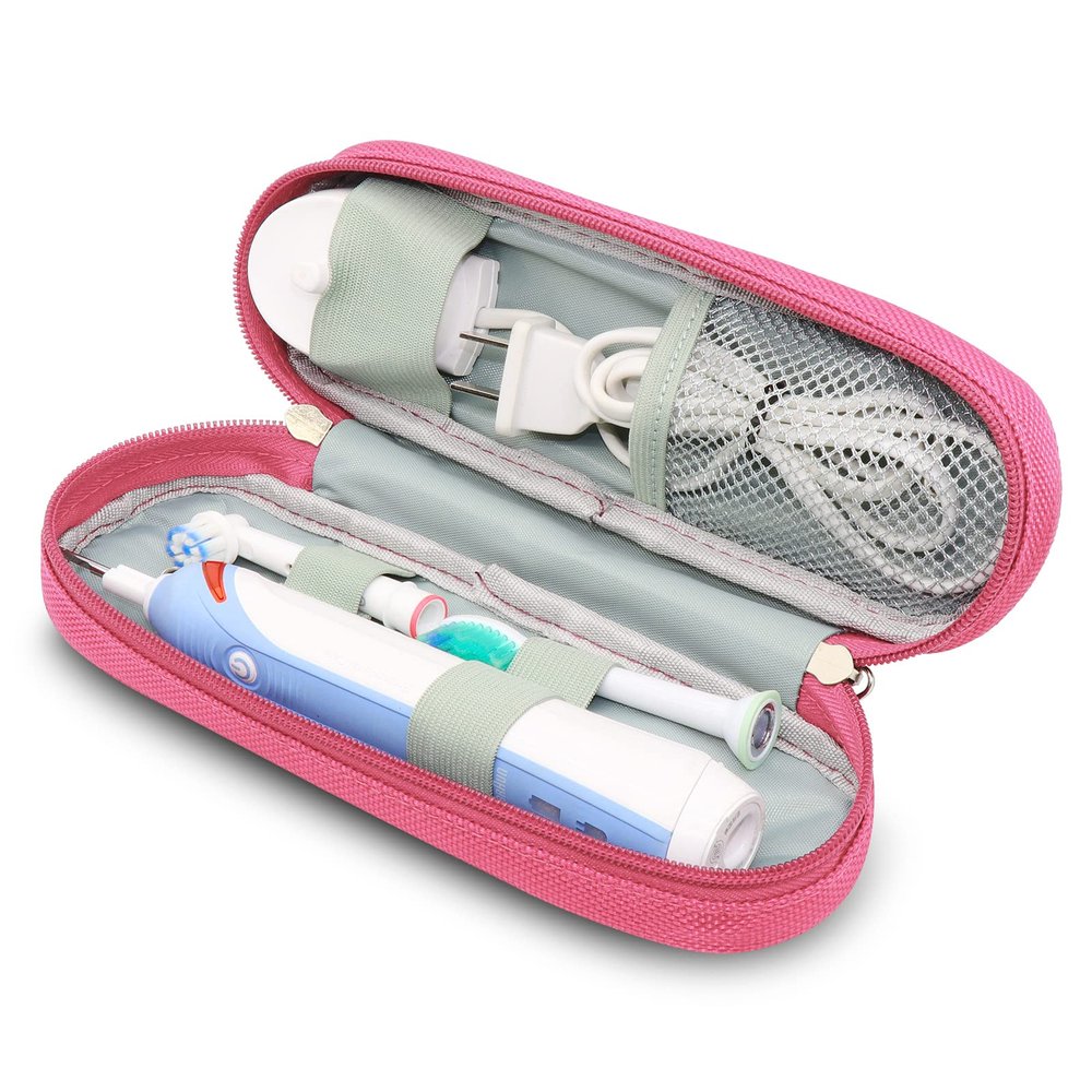 Toothbrush Travel Case for Oral-B Pro 500/600/650/1000/1500/2000/3000/3500/5500/Pro-Health ,Genius X Limited/6000/7000/7500/8000/9600,Smart 1500/3000/5000,Vitality Dual Clean.(Case Only) (Pink)