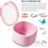 Denture Bath Case, Retainer Cleaning Box, Denture Case, Mouth Guard, Night Guard and Retainer (pink) view 2