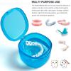 No-Leak Denture Bath Case, Retainer Cleaning Box, Clear Braces, Mouth Guard, Night Guard and Retainer (transparent blue) view 2