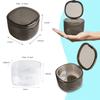Uouovo 2022 Upgraded Denture Bath Box Cup, Retainer Cleaning Box, Complete Clean Care for Dentures, Clear Braces, Mouth Guard, Night Guard & Retainers (transparent grey) view 3