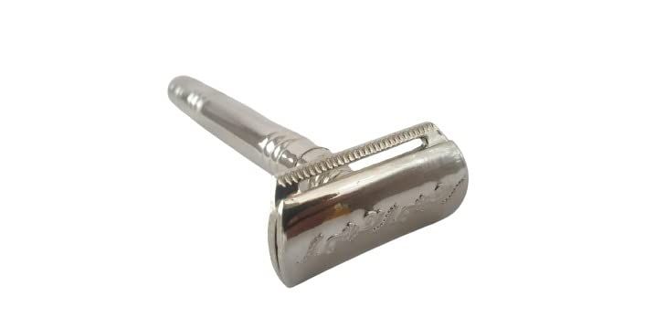 Sr Biotech Double Edge Safety Razor for Mens, Facial Razor Painless Hair Remover, Best Grip For Regular Users and Beginners, Easy Blade Replacement and Comfortable Shaving. (Brass ) (ART NO 51)Classic Single blade razor