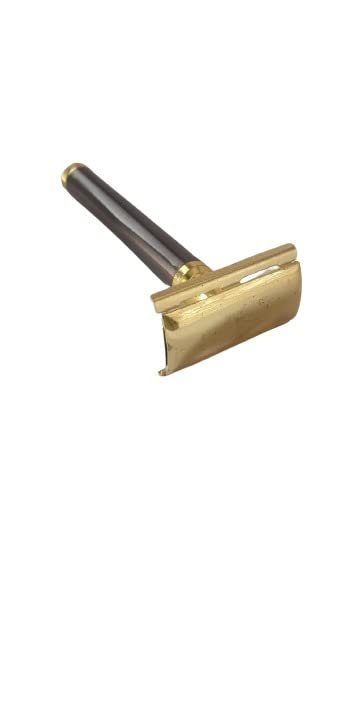Sr Biotech Double Edge Safety Razor for Mens, Facial Razor Painless Hair Remover, Best Grip For Regular Users and Beginners, Easy Blade Replacement and Comfortable Shaving. (Brass) (ART NO 605FP)