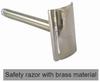 Sr Biotech Double Edge Safety Razor for Mens, Facial Razor Painless Hair Remover, Best Grip For Regular Users and Beginners, Easy Blade Replacement and Comfortable Shaving. BrassClassic Single blade razor view 2
