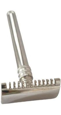 Sr Biotech Double Edge Safety Razor for Mens, Facial Razor Painless Hair Remover, Best Grip For Regular Users and Beginners, Easy Blade Replacement and Comfortable Shaving. (Brass) (ART 63 DANTA)
