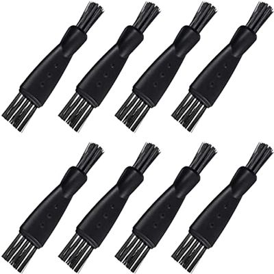 Suleto 8-Piece Shaver Brush Set - Nylon Bristle, Black, Double-Sided, Non-Slip Handle, Multi-Use Cleaning Brushes for Razors, Shavers, Clippers, Trimmers, Household Appliances