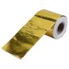 Engines Heat Shield Wrap, Aluminum Foil 5mx5cm Exhuast Adhesive Tape Antiaging for Seat Bottoms for Bulk Heads(Golden 5M*5Cm) view 2