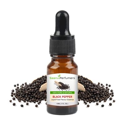 Saanvi Perfumers Black Pepper Food Flavour Essence 15ml For Used in Food, Soups, Stir-Fries, Pasta, Ice-Creams, Sauces to Pastries, Cookies and Brownies, Frostings, Confectionary, and Others Desserts