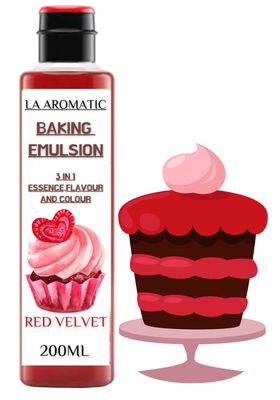 La Aromatic Baking Colour and Flavour Emulsion Essence-200ml (red Velvet)