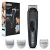 Braun Body Groomer 3 for Men, BG3340, Body Hair Trimmer with SkinShield Technology, Lifetime Sharp Metal Blade, Braun Body Trimmer for Men, Sensitive Comb, Gray/Black view 1