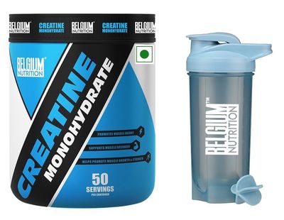 Belgium Nutrition Creatine Monohydrate, Strength, Reduce Fatigue, 100% Pure Creatine, Lean Muscle Building, Supports Muscle Growth, Athletic Performance, Recovery [50 Servings, Watermelon] Free Shaker Bottle
