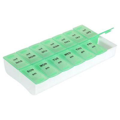 7 Day Pill Organizer AM and PM (Green)