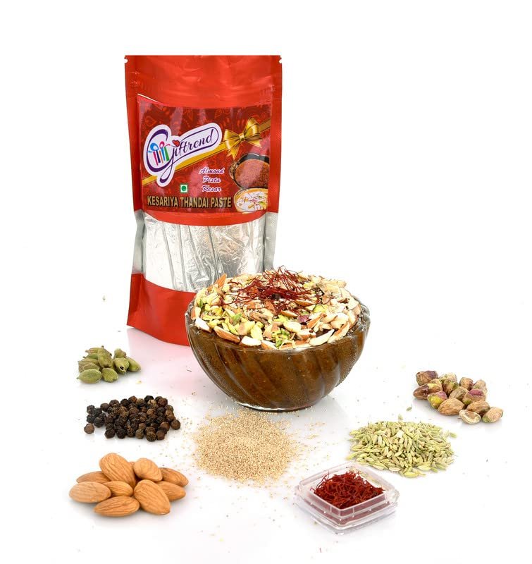 Giftrend Soft Drink Mixes I Royal Kesariya Thandai Paste Including Garnishing Mixed Nuts & Saffron I Instant Refreshing Drink For Summer,900gm