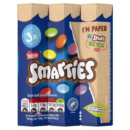 Smarties Tube Milk Chocolate In a Crispy Sugar Shell 34g  3 (UK)