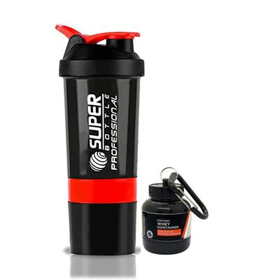 COOL INDIANS Gym Shaker Bottle with WHEY Container Bottle 500ML, Shaker Bottle for Protein Shake 100% Leak-Proof Guarantee Protein Shaker|Sipper Bottle, Ideal for Protein, PRE Workout (RED)